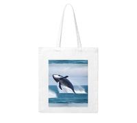 Gpkgsigt Whales at sea Printing Woman Canvas Tote Bag Strong and durable for traveling, shopping, Daily One Size