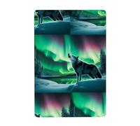 Gpkgsigt Wolves Howl in the Northern Lights Printing Tin decorative painting 8x12in Made of tinplate, wear-resistant and durable