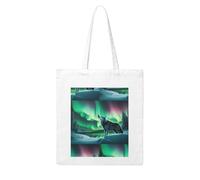 Gpkgsigt Wolves Howl in the Northern Lights Printing Woman Canvas Tote Bag Strong and durable for traveling, shopping, Daily One Size