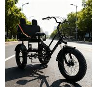 GplHAIN 20" Adult Fat Tire Tricycles - 7 Speed, 3 Wheels Cruise Bicycles with Passenger Seat, Cargo Trike Cruiser Cycling Tricycle, Exercise Tricycles, For Height 170-185cm