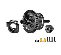 GPM 20CrMnTi Steel + Aluminium 7075 Alloy Complete Center Differential 38T 0.8 Mod & Motor Plate & Pinion Gear 15T For Arrma 1/16 Mini Kraton 3S Speed Truck Upgrades - Black