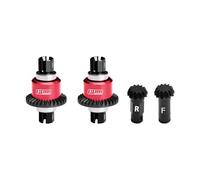 GPM 4140 CARBON STEEL + Aluminium 7075 ALLOY FRONT & REAR DIFFERENTIAL GEAR SET 12/30T For Arrma 1:18 GRANITE GROM / 1:14 TYPHON GROM / 1:16 MOJAVE GROM/QUAKE GROM/GORGON GROM - Red