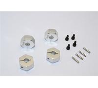 GPM Axial EXO Upgrade Parts Aluminium Hex Adapter (14mmx9mm) For Optional 14mm Hex Wheel Only - 4Pcs Set Silver