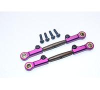 GPM Racing HPI Bullet Nitro 3.0 Spring Steel Rear Adjustable Tie Rod With Aluminum Ends (4mm Anti Cross-Thread, To Extend 78mm-85mm) - 1Pr Set Purple