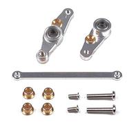 GPM Racing Tamiya DF01 / TA01 / TA02 / M1025 Aluminum Steering Assembly With Bearings - 1 Set Gray Silver