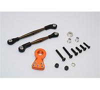 GPM RACING Tamiya Lunch Box Upgrade Parts Spring Steel Modified Anti-Thread Steering Tie Rod With Servo Horn - 1 Set Orange