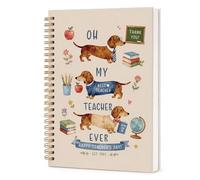 GPMZTJQF Teacher Dachshund Spiral Notebook, Classroom Journal for Educators | Teacher Wiener Dog, Classroom Journal for Educators, Lesson Notes Planning, Appreciation Gift, College Ruled 5.5x8.3 in