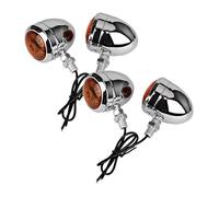 GPNPCFMFVK For Ha&rley 4PCS Motorcycle Turn Signals Motorcycle Accessories Universal 12V Single Wire Turn Signals Lights Turn Signal Indicator Light(Silvery-L)