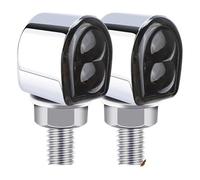 GPNPCFMFVK Motorcycle Turn Signal Light Smoke Lens Indicators Blinker Lights Amber Flasher Signal Lamp Turn Signal Indicator Light(2pcs Chrome)