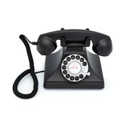 GPO 200 Classic Vintage Phone Rotary Dial Cloth Cord Traditional Bell Ring Tone Black