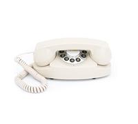 GPO Audrey 1950 Style Traditional Push Button Landline Telephone, Analogue Telephone with Rubber Feet, Tone Dialing, Ringer On/Off for Home, Hotels- Ivory