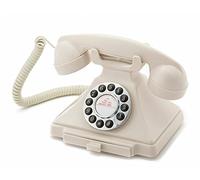 GPO Carrington Retro Push Button Telephone - Classic Landline Phone for Home, Office or Hotel - Ivory