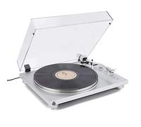 GPO PR100 Premium Series Vinyl Turntable, Record Player with Bluetooth Transmitter, Pitch Control, Auto Stop and Auto-Return Arm, 2-Speed Vinyl Record, Silver
