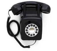 GPO Retro GPO746WBLK 746 Wall Mount Push Button Telephone - Black [New ] Black