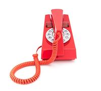 GPO Trim Retro Telephone - Slim Push Button Landline Phone for Home, Office or Hotel - Red