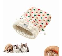 GPPYMX Winter Warming Cat Sleeping Bag，Soft Plush Sleeping Bag for Indoor Cats，Cozy Pet Nest for Cats and Dogs, Portable Calming Pet Nests，Cat Cave Bed Self Warming (Dot, Large（22.5 * 18.8 in）)