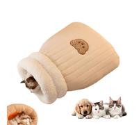 GPPYMX Winter Warming Cat Sleeping Bag，Soft Plush Sleeping Bag for Indoor Cats，Cozy Pet Nest for Cats and Dogs, Portable Calming Pet Nests，Cat Cave Bed Self Warming Bed, Pet Hideway (Large,B-Brown)