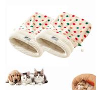 GPPYMX Winter Warming Cat Sleeping Bag，Soft Plush Sleeping Bag for Indoor Cats，Cozy Pet Nest for Cats and Dogs, Portable Calming Pet Nests，Cat Cave Bed Self Warming (2 Pack，Dot, M（18 * 15.5 in）)