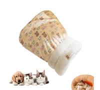 GPPYMX Winter Warming Cat Sleeping Bag，Soft Plush Sleeping Bag for Indoor Cats，Cozy Pet Nest for Cats and Dogs, Portable Calming Pet Nests，Cat Cave Bed Self Warming Bed (Brown, Large（22.5 * 18.8 in）)