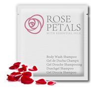 GPQ - Gel/Shampoo 2in1 ROSE PETALS 8 gr. | 400 Units | 90% Natural Origin | Amenities with Conditioner, Paraben Free | Hotel, B&B, Cottage, Camping, Cruise... | Made in Spain