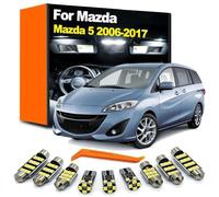 GPQAEVK 10Pcs LED Interior Light Kit, For 2005-2014 2015 2016 2017 Mazda 5 Mazda5 Map Reading Dome Trunk License Plate Lamp