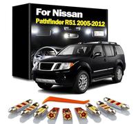 GPQAEVK 15Pcs Car LED Interior Map Dome Trunk Sunvisor Light Kit, For Pathfinder R51 2005-2009 2010 2011 2012 Signal Lamp