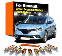 GPQAEVK 20Pcs LED Interior Dome Map Light Kit, For Renault Grand Scenic III 3 MK3 2009-2014 2015 2016 Car Reading Door Bulbs Canbus
