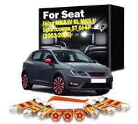 GPQAEVK LED Interior Map Dome Trunk Light Kit, For Seat Ibiza MK4 IV 6L MK5 V Sportcoupe ST 6J 6P (2002-2016) Car Accessories