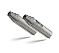 GPR Exhaust Aprilia Dorsoduro 750 2008-2016 Pair Racing Slip-On Deeptone Inox