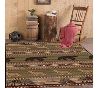 GPRXIOM Rustic Deer Area Rug Vintage Western Country Wildlife Bear Moose Rugs Lodge Native Farmhouse Home Decor Carpet for Living Room Bedroom Laundry Classroom Bathroom, 120x180cm