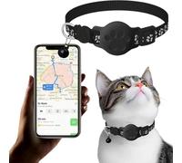 Gps Cat Collar, Gps Cat Tracker, No Monthly Subscription, No Sim, Real-Time Location, Durable Waterproof, Intelligent Anti-Lost Alert, Compatible with Apple/Android Find My(Black b,IOS only)