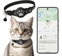GPS Cat Collar, GPS Tracker Cat Tracker, No Monthly Subscription, No SIM Card, Compatible with Google Find My (Android Only) (Collar + Tracker White)