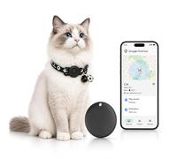 GPS Collar for Cats (Android Only) Pet Tracker, Soccer Style Smart Tag Compatible with Google Find My, Waterproof No Monthly Fee Cat Tracking Collar, Game Day Football Design for Pet Safety