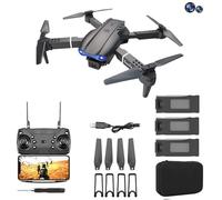 GPS Drone E99 Pro for Adults Pro Dual Camera Foldable Professional Live Video Drone RC Quadcopter Aircrafts with 2 Extra Batteries (Black)