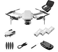 GPS Drone with Camera for Adult 4K 5G HD Image Transmission Auto Return Home Selfie Follow Me Waypoints Fly25-min Flight Time Brushless Power with Storage Box (White Gray 3 BATTERIES)