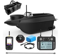 GPS Fishing Bait Boat, RC Bait Boat with Wireless Double Motor, 3 kg, Automatic Food Return, Remote Control, 800 m Distance, Fishing Nest Boat with Fish Finder, 12 V Feed Boat (Fishfinder Version)