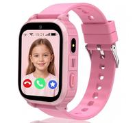 GPS Kids Smart Watch, 4G Phone Smart Watch for Kids with SOS/Call/WiFi GPS/Voice Vedio Chat, Class Mode, Alarm, Flashlight, Game, Passcode Lock, IP68 Kid Tracker Gift for Teen Boys Girls (Pink)