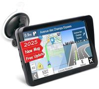 GPS Navigation for Car, Latest Map 2025, 9 Inch Touch Screen, Real Voice Reminder Navigation System for Cars, GPS Satellite Navigation for Vehicles