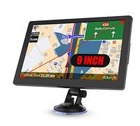 GPS Navigator for Car, Truck & RV - 9'' HD Touchscreen, Latest 2025 Maps, Custom Truck Routing, Lane Guidance, Turn-by-Turn Voice Directions, Speed Camera Alerts, Free Lifetime Map Updates
