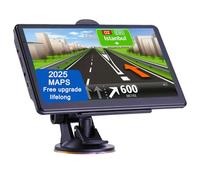 GPS Navigator for Car Truck RV, Latest 2025 Map, 7 inch Touch Screen Real Voice Spoken Turn-by-Turn Direction Reminding Navigation System for Cars, Vehicle GPS with Speed and Red Light Warning