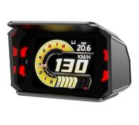 GPS OBD Head Up Display HUD for Fuel Cars 2008-Up, LCD Digital Dashboard Gauge with Speedometer RPM Voltage Oil Pressure Turbo Meter, Black(Russian)