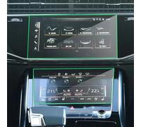 GPS Screen Protector For Q8 Q7 2020 2021 Radio GPS LCD Dash Board Screen Guard Car Navigation Tempered Glass Screen Protective Film Sticker Navigation Protective Film(Upper and lower)