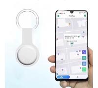 GPS Smart Tag Tracker With No Subscription App Suitable For Pets Children Cars Keys Backpacks Suitcases Tracks Real Time Anywhere Both Android IOS Compatible With Silicone Holder Water Resistant White