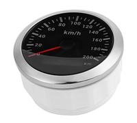 GPS Speedometer, Boat Speedometer 85mm ABS 316 Stainless Steel Tempered Glass Boat Speedometer Kit for Boat Car Yacht Motorcycle (Black Dial)