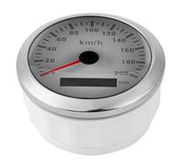 GPS Speedometer, Boat Speedometer 85mm ABS 316 Stainless Steel Tempered Glass Boat Speedometer Kit for Boat Car Yacht Motorcycle (White Dial)