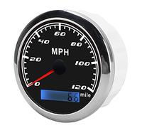 GPS Speedometer, Boat Speedometer ABS Stainless Steel Speedometer for Car with GPS Antenna for Car Truck Boat (Black)