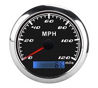GPS Speedometer, Boat Speedometer with GPS Antenna ABS Stainless Steel Motorcycle Speedometer for Car Truck Boat (Black)