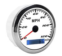 GPS Speedometer, Boat Speedometer with GPS Antenna ABS Stainless Steel Motorcycle Speedometer for Car Truck Boat (White)