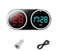 GPS Speedometer HUD, Upgraded HD Digital Head-Up Display with MPH KM/H&Time, Compass Direction, for All Vehicles,Motorcycles,Bicycles - Plug & Play with USB Cable & Car Charger Adapter (V15)