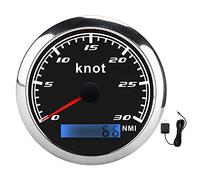 GPS Speedometer Pointer Tachometer High Precision IP67 Stainless Steel Backlight Display for Car Truck Ship (Black)